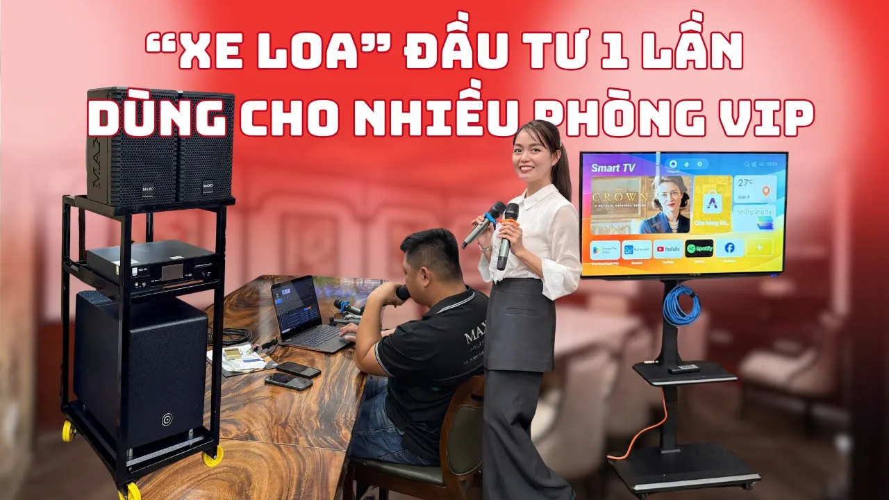 Dàn Âm Thanh Phòng VIP Nhà Hàng Cao Cấp Không Khoan Tường, Không Lắp Cố Định, Dễ Dàng Di Chuyển