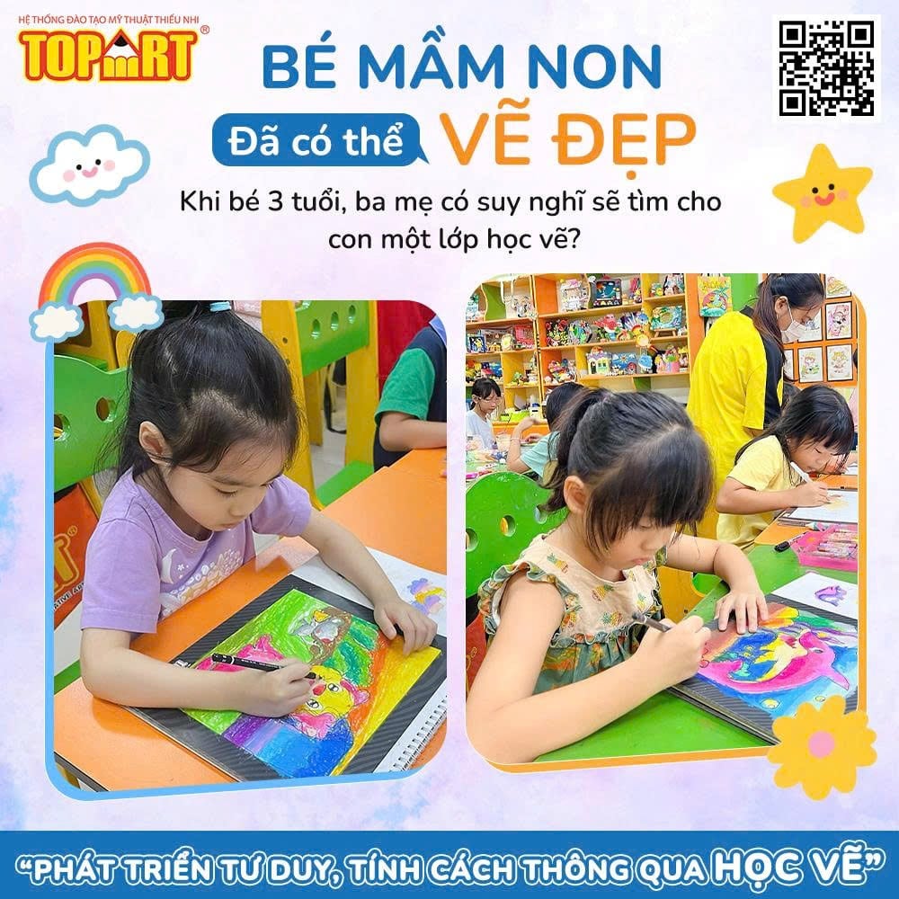 Lớp học vẽ cho bé tại Đắc Lắk có thể đón trẻ từ 3 tuổi