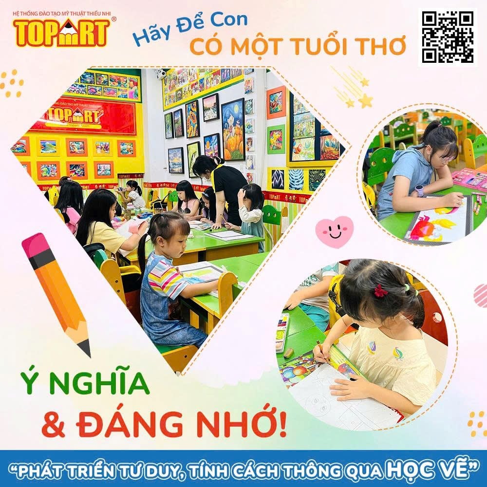 Tuổi thơ con thật đáng nhớ nếu được đồng hành với những bức vẽ cùng Topart