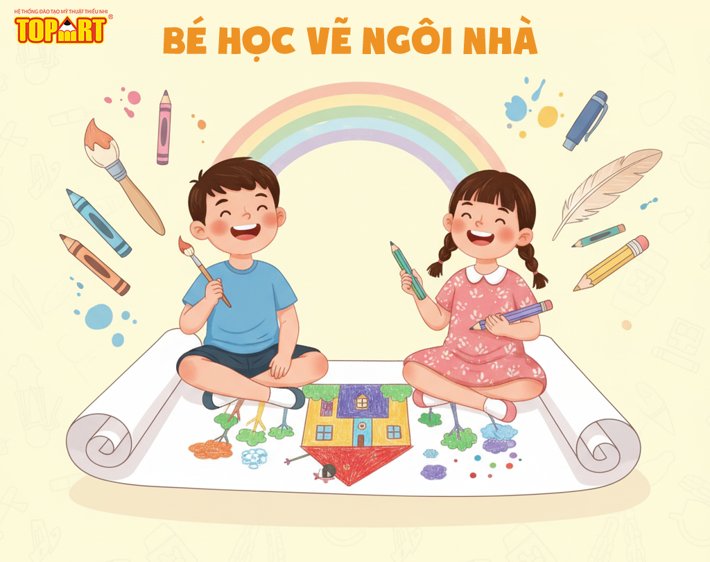 Khi bé học vẽ ngôi nhà – Hơn cả một bức tranh đơn giản