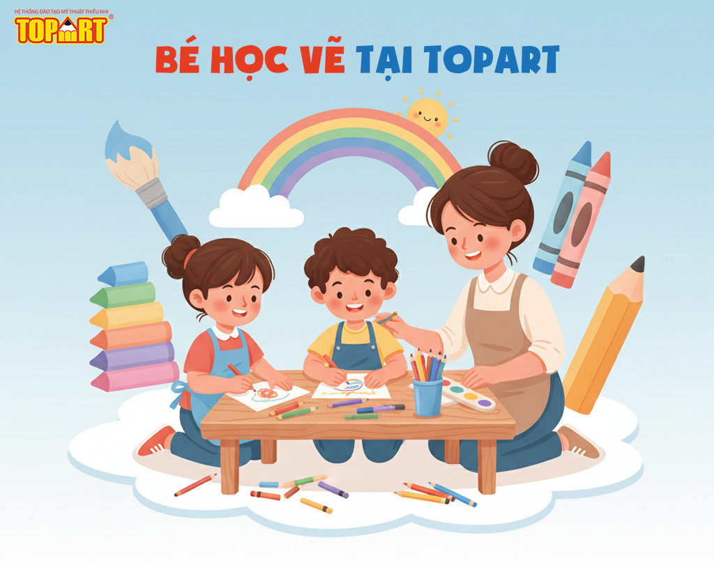 Bé học vẽ tại Topart – Thế giới mở ra nhiều điều kỳ diệu
