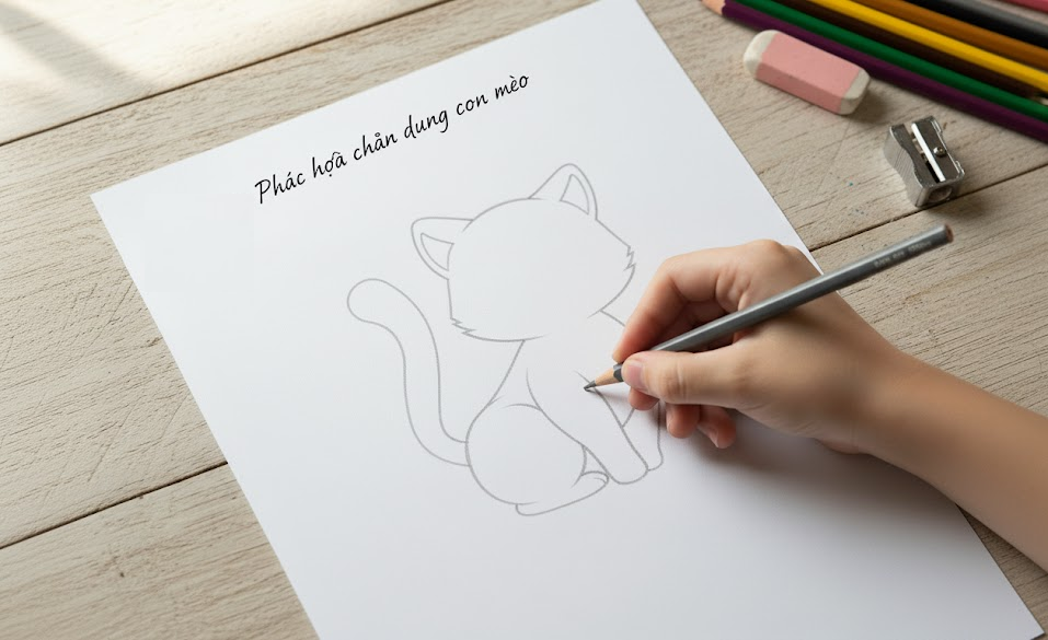 Phác họa chân dung con mèo